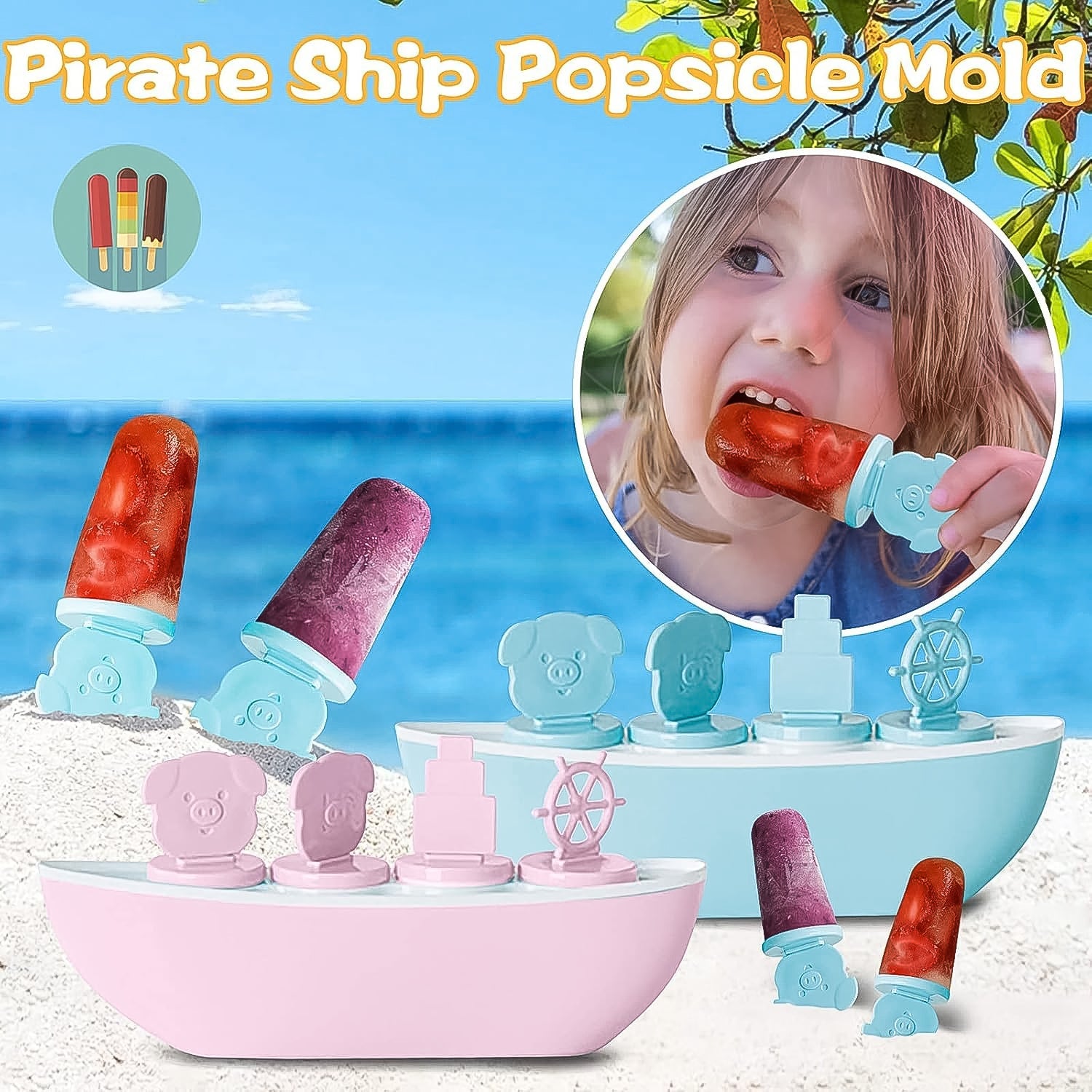 Creative Boat-Shaped Ice Cream Mould with Cute Piggy Creative Boat-Shaped Ice Cream Mould with Cute Piggy